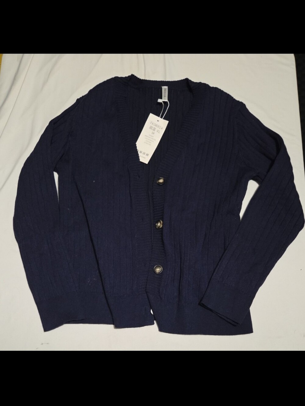 New freeoak women's XL thick soft blue cardigan sweater #18